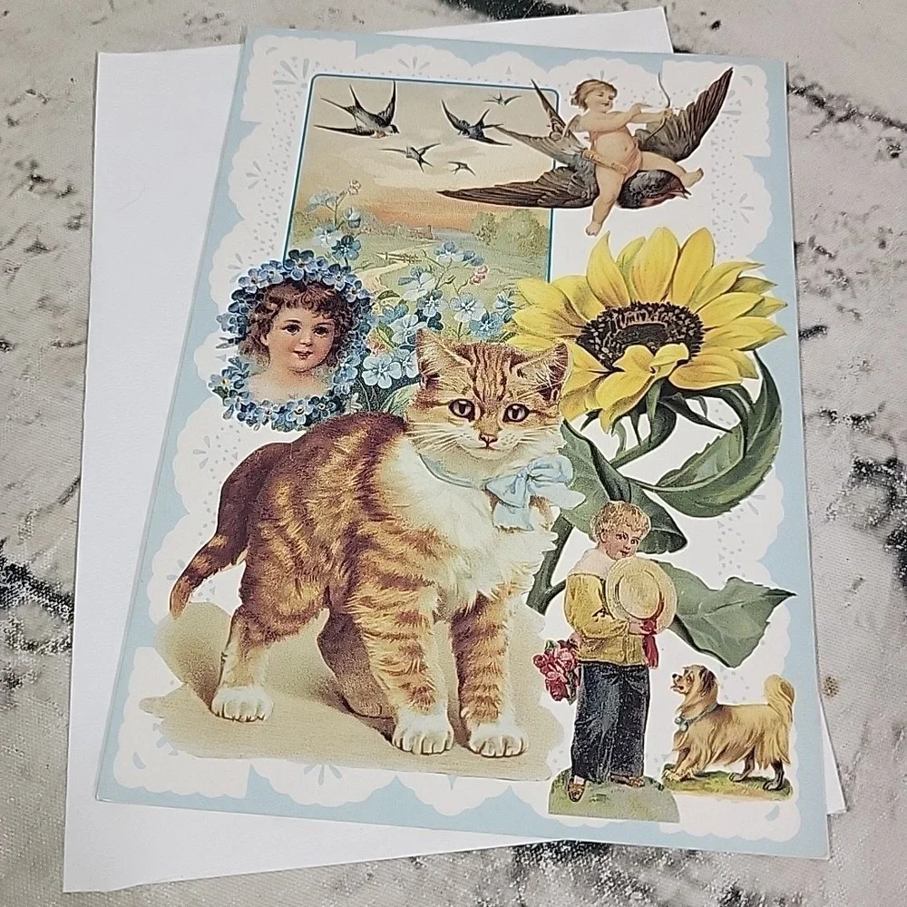 Greeting‎ Cards Blank Inside Notecards Lot Of 6 Clowns Butterflies Victorian Tea
